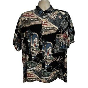 Tori Richard Hollywood Roaring 20s Films Movies Button Up Shirt XL Pocket USA